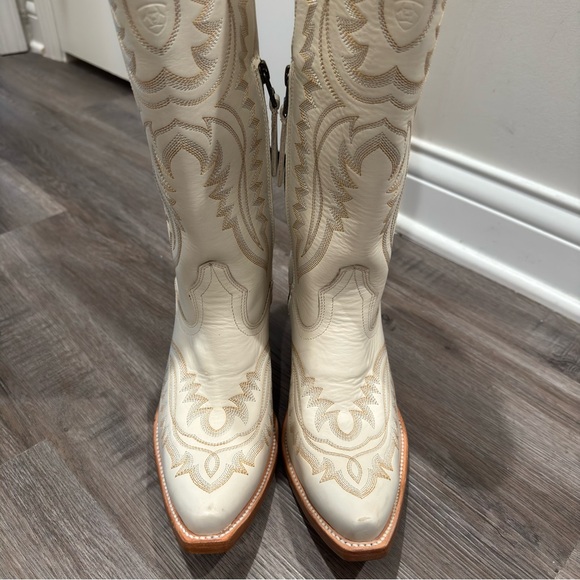 Ariat Casanova Tall Blanco White Leather Cowboy Western Heeled Boots - Picture 5 of 12